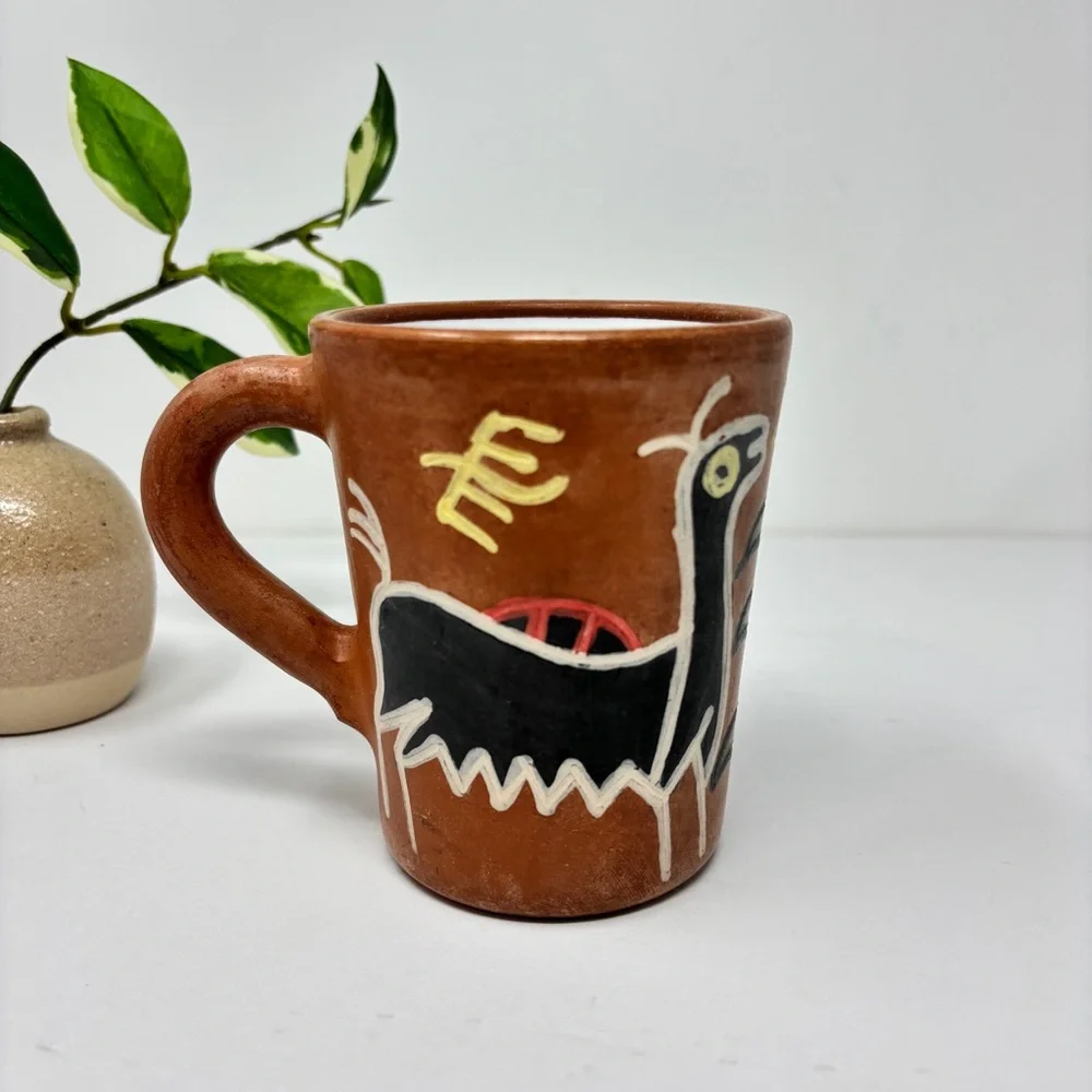 Peru Pottery Earthenware Clay Handpainted Mug - Picture 3 of 7